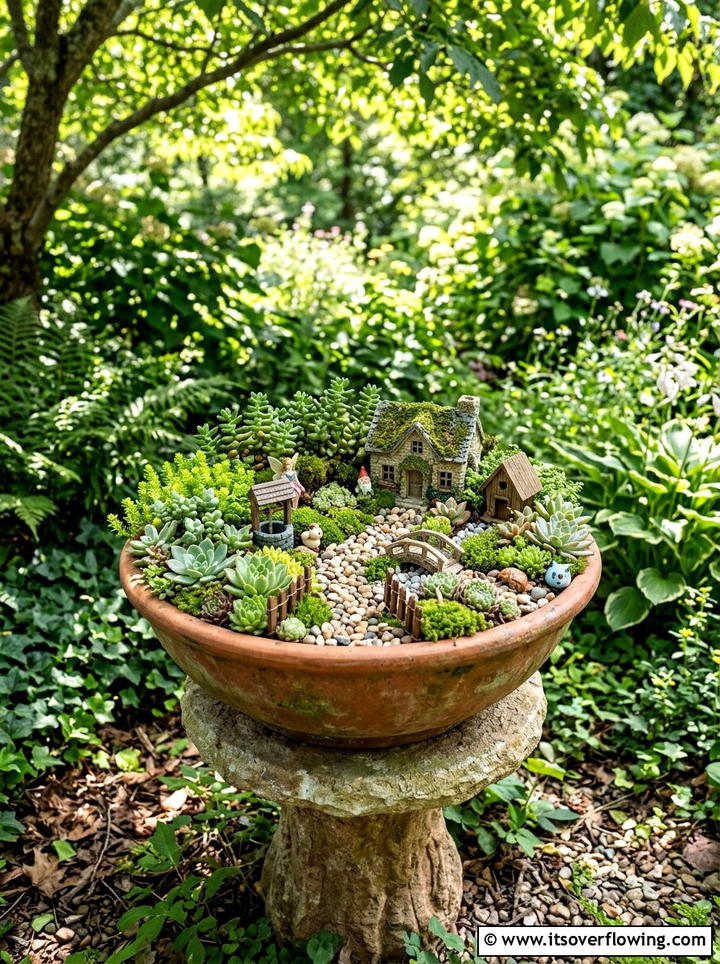 Succulent Fairy Garden - 25 garden decor ideas with succulent displays