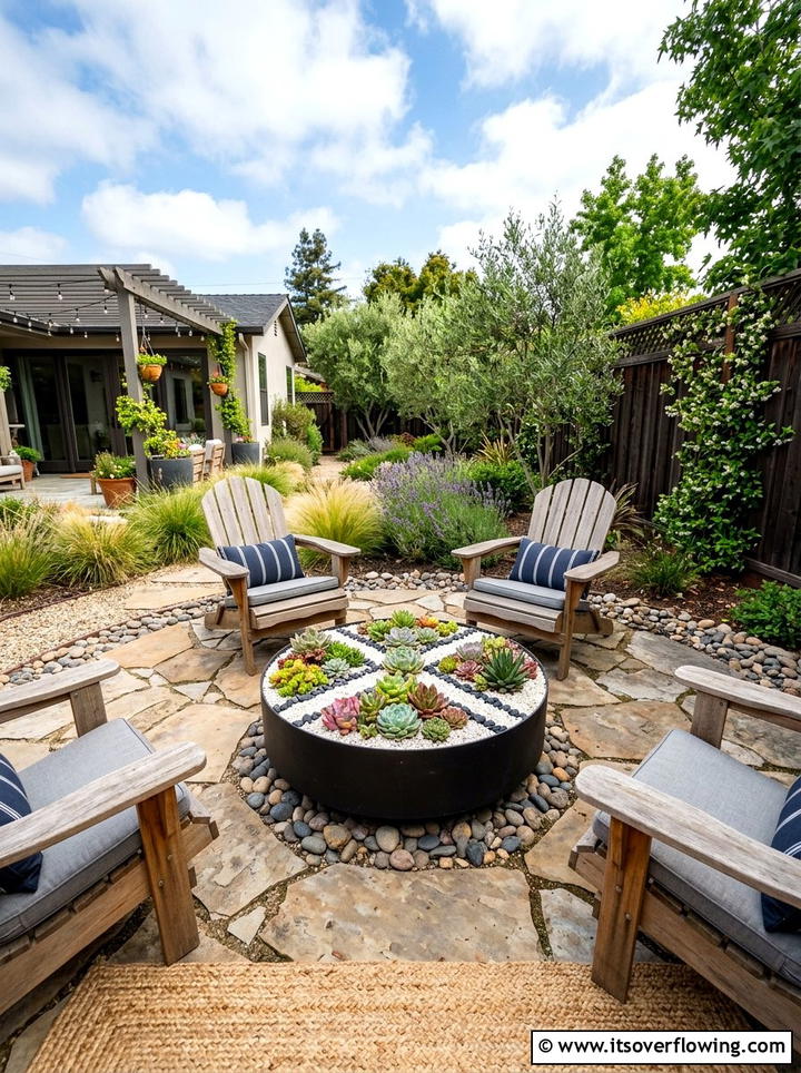 Succulent Fire Pit Makeover - 25 garden decor ideas with succulent displays