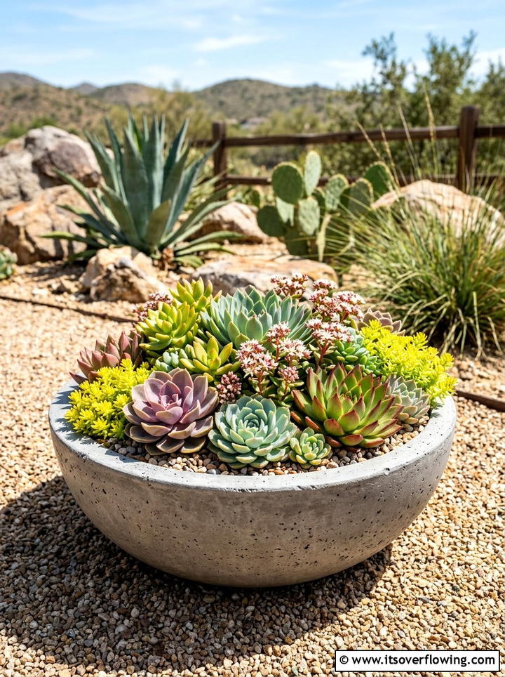 Succulent Floral Mix - 25 backyard decorating ideas with floral displays