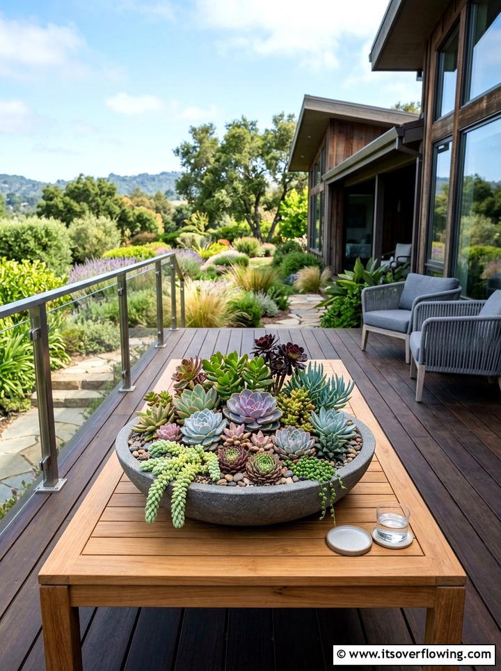 Succulent Garden Arrangement - 25 front porch ideas with real plants