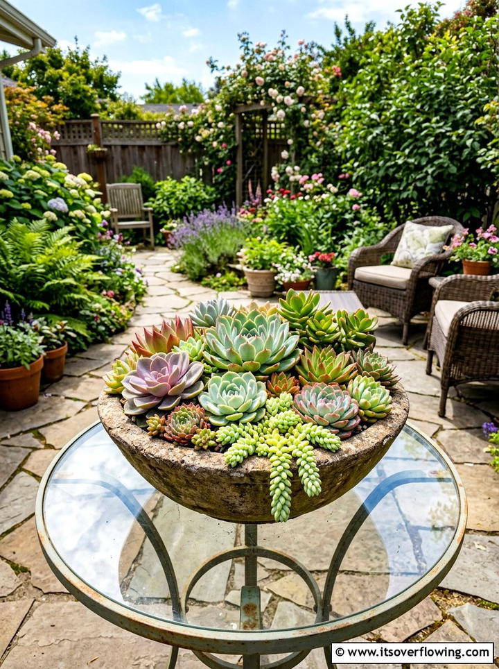 Succulent Garden Tray - 25 creative garden ideas for patios