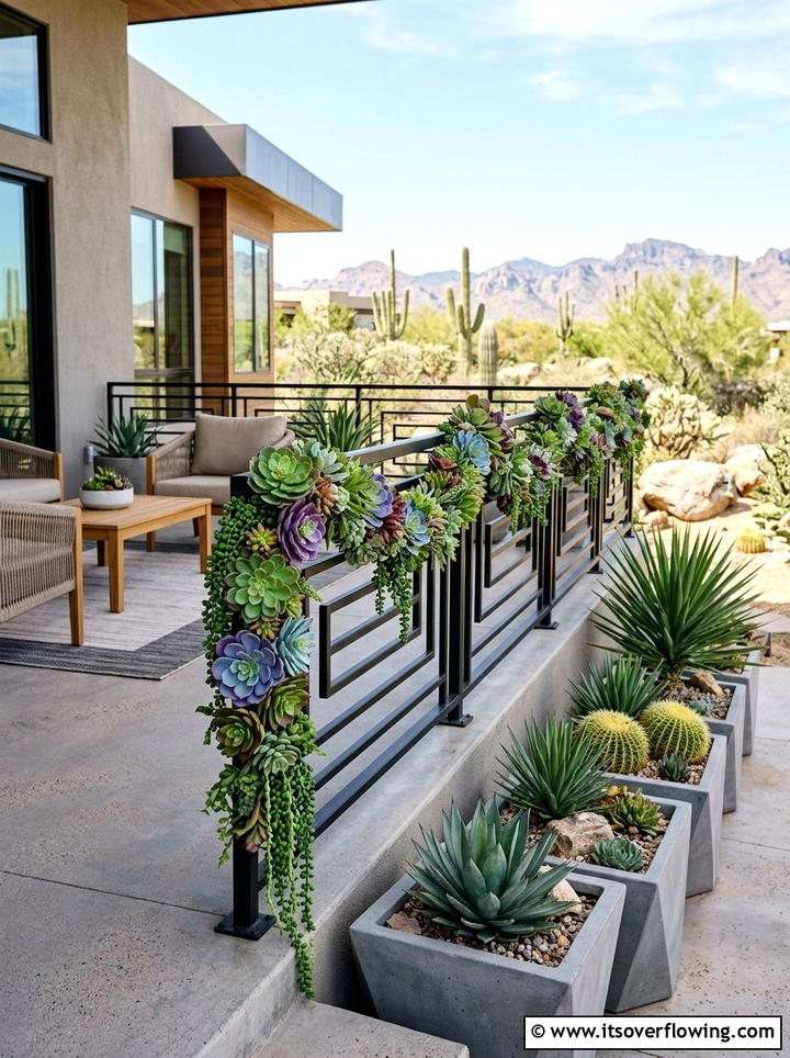 Succulent Garland Porch - 25 front porch decor ideas with garlands