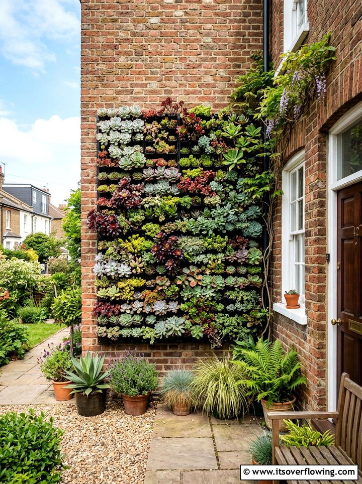 Succulent Living Wall - 25 backyard ideas with succulents