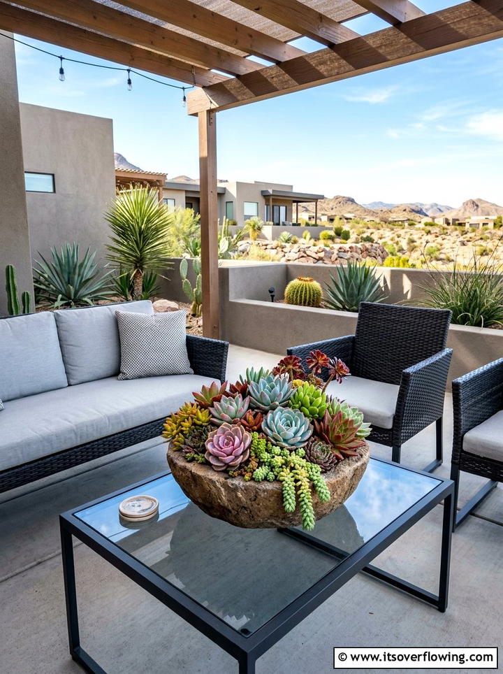 Succulent Porch Garden - 25 front porch ideas with plants