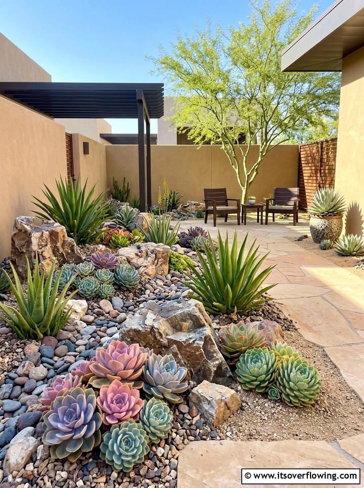 Succulent Rock Garden - 25 garden ideas for courtyards