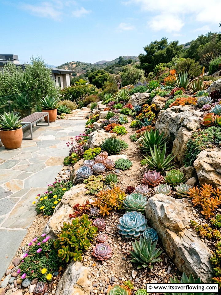 Succulent Rock Garden - 25 garden ideas for mediterranean style