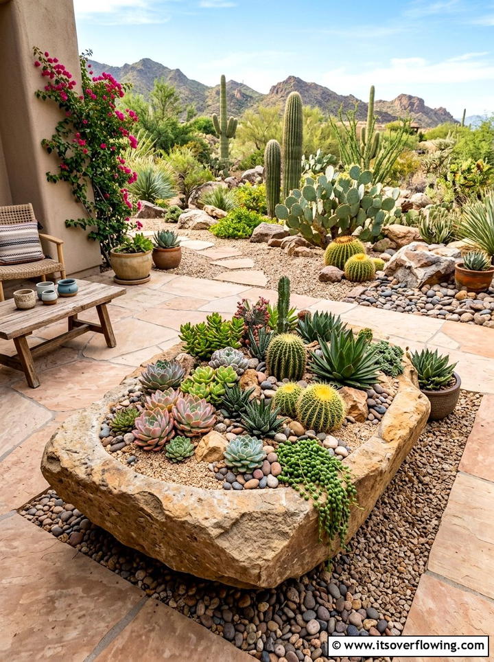 Succulent Rock Garden - 25 garden ideas for tiny patios