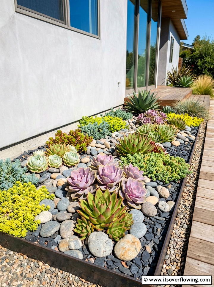 Succulent Rock Garden - 25 cheap garden ideas for small spaces