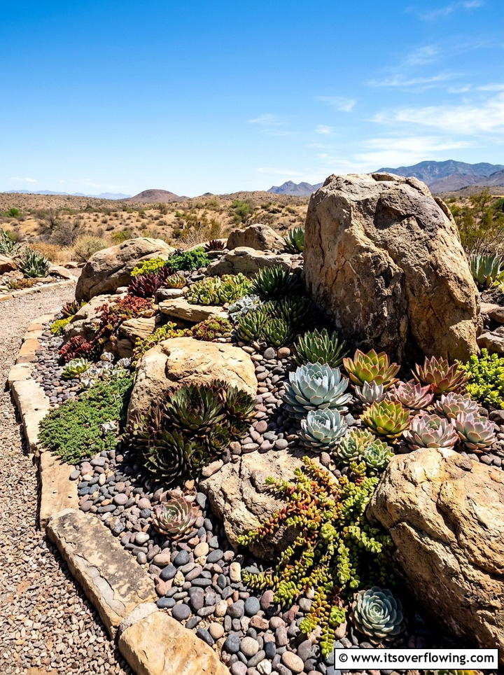 Succulent Rock Garden - 25 creative garden ideas for spring makeover