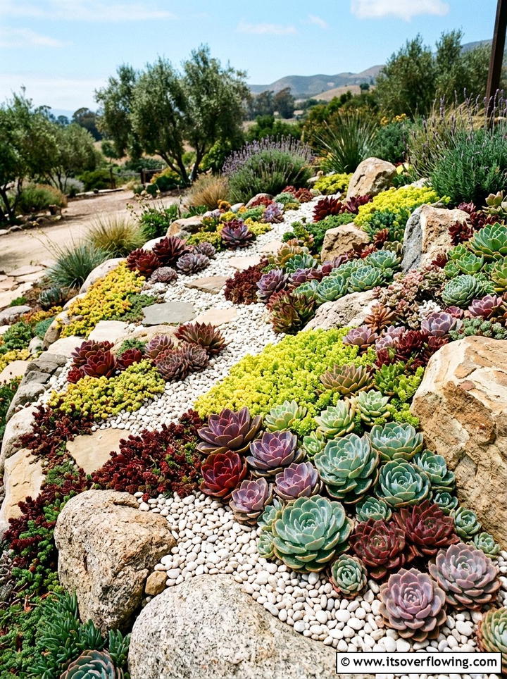 Succulent Rock Garden - 25 garden design ideas with low water plants