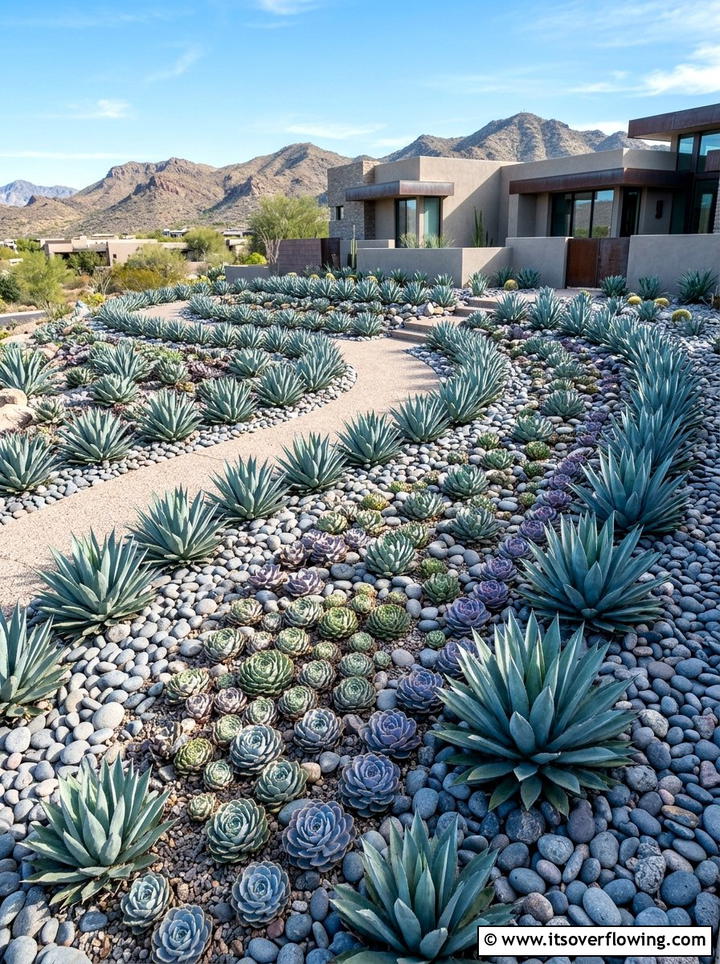 Succulent Rockery Layout - 25 garden design ideas with repetition