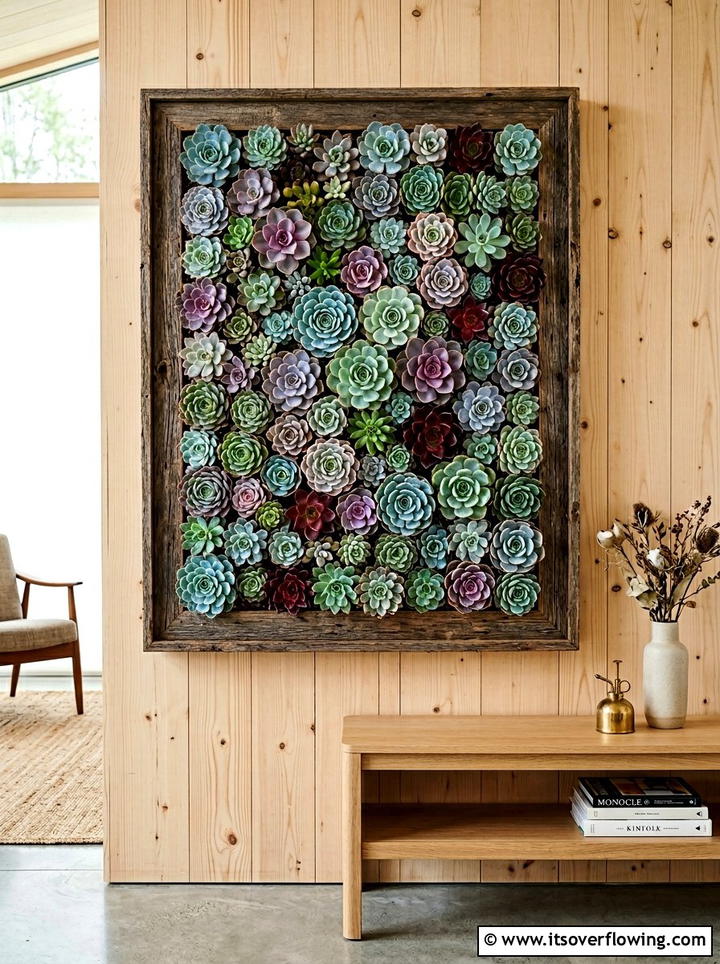Succulent Wall Display - 25 garden ideas for apartments