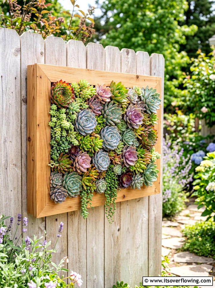 Succulent Wall Frame - 25 creative garden ideas diy