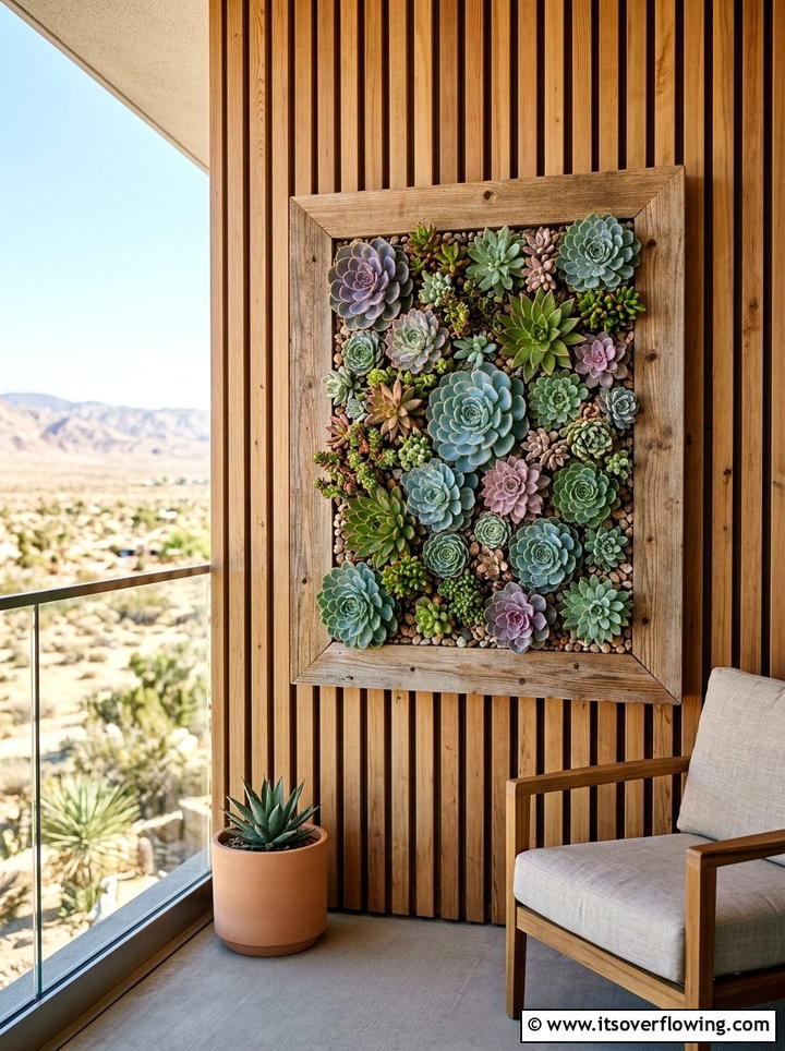 Succulent Wood Frame Planter - 25 garden decor ideas with wooden planters