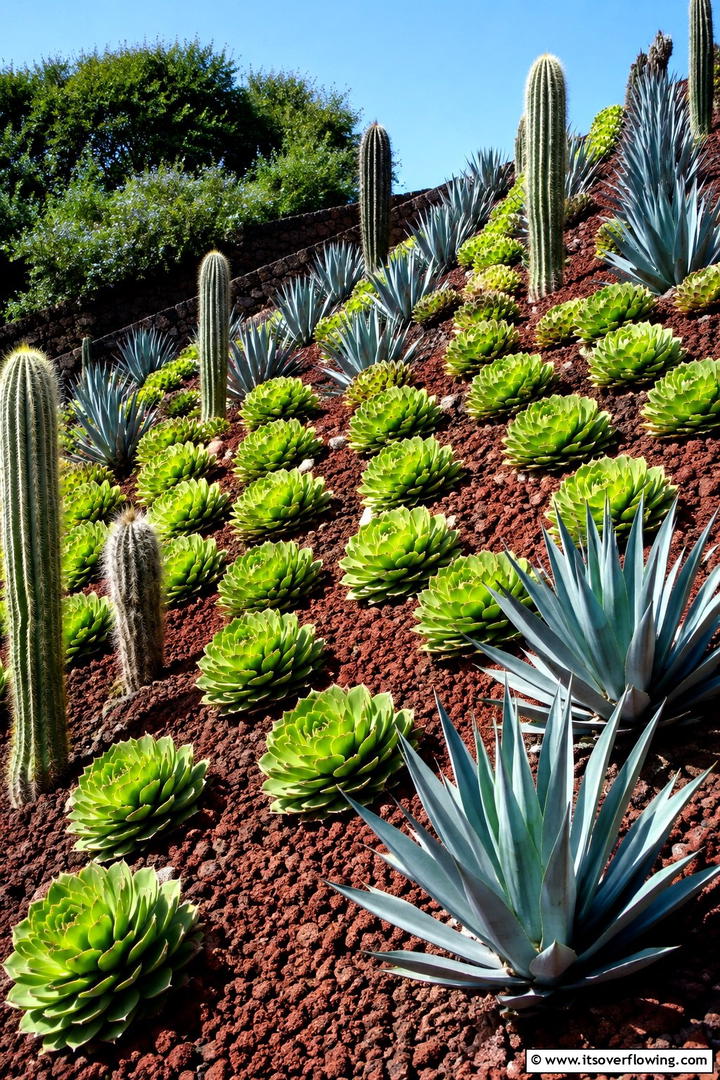 Succulent and Drought Resistant Garden - 30 Sloped Garden Ideas to Transform Challenging Yards
