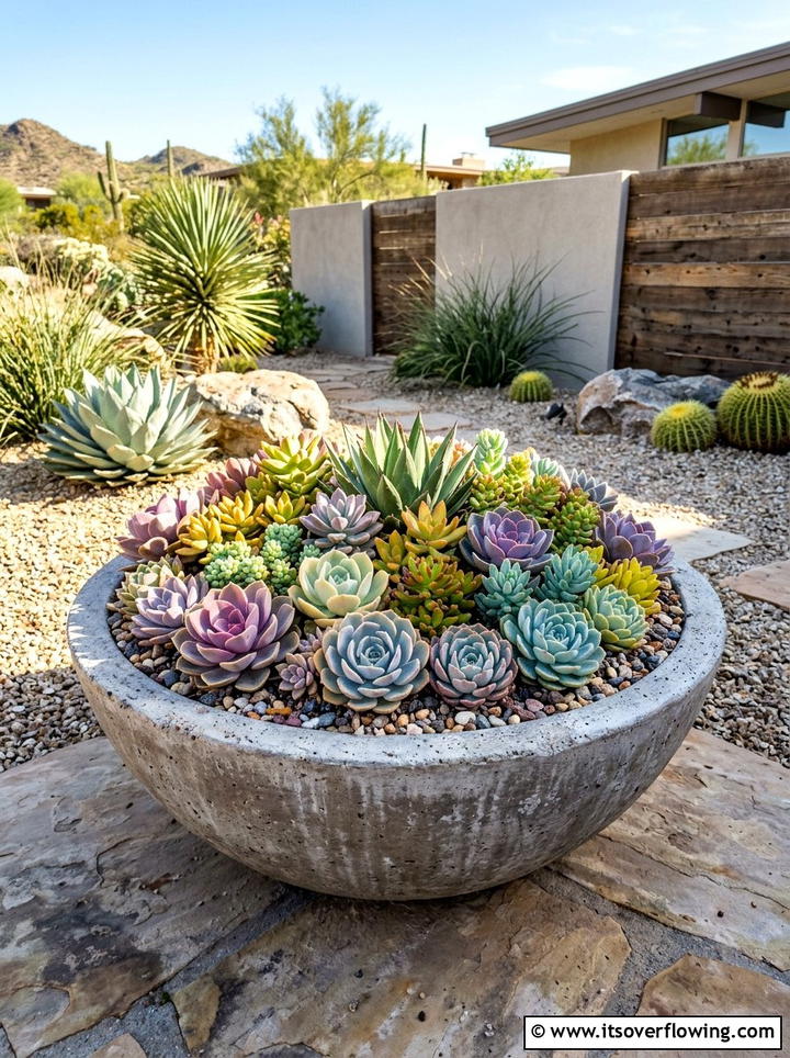 Succulent container garden - 25 small garden ideas for patio