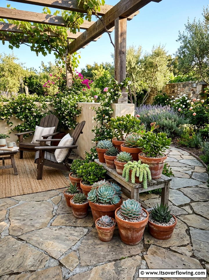 Succulent containers - 25 cheap garden ideas with drought tolerant plants