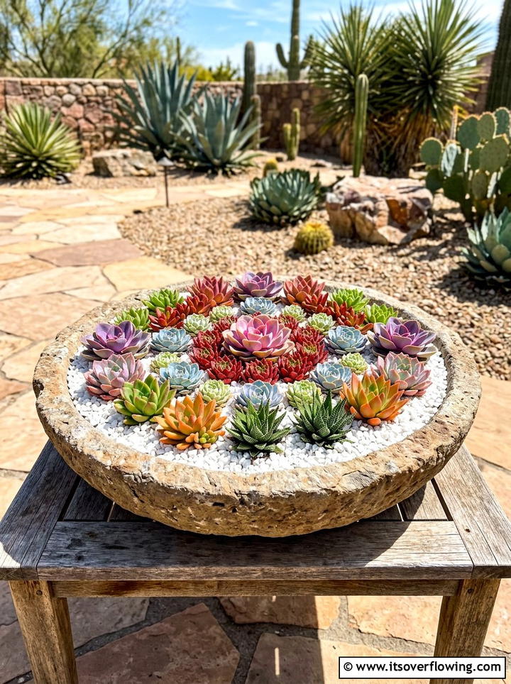 Succulent corner garden bed - 25 small garden ideas with corner planters