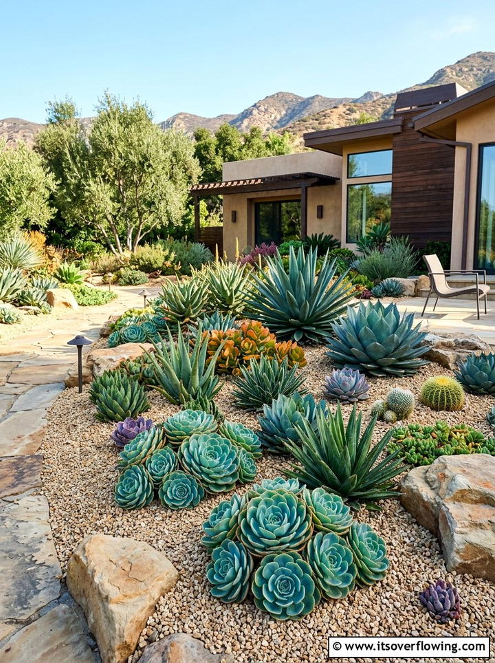 Succulent garden - 25 creative garden ideas with minimal planting palette
