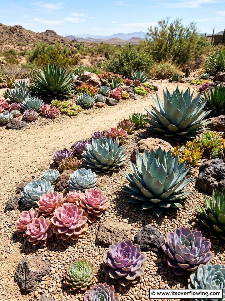 Succulent gravel garden - 25 garden design ideas with gravel gardens