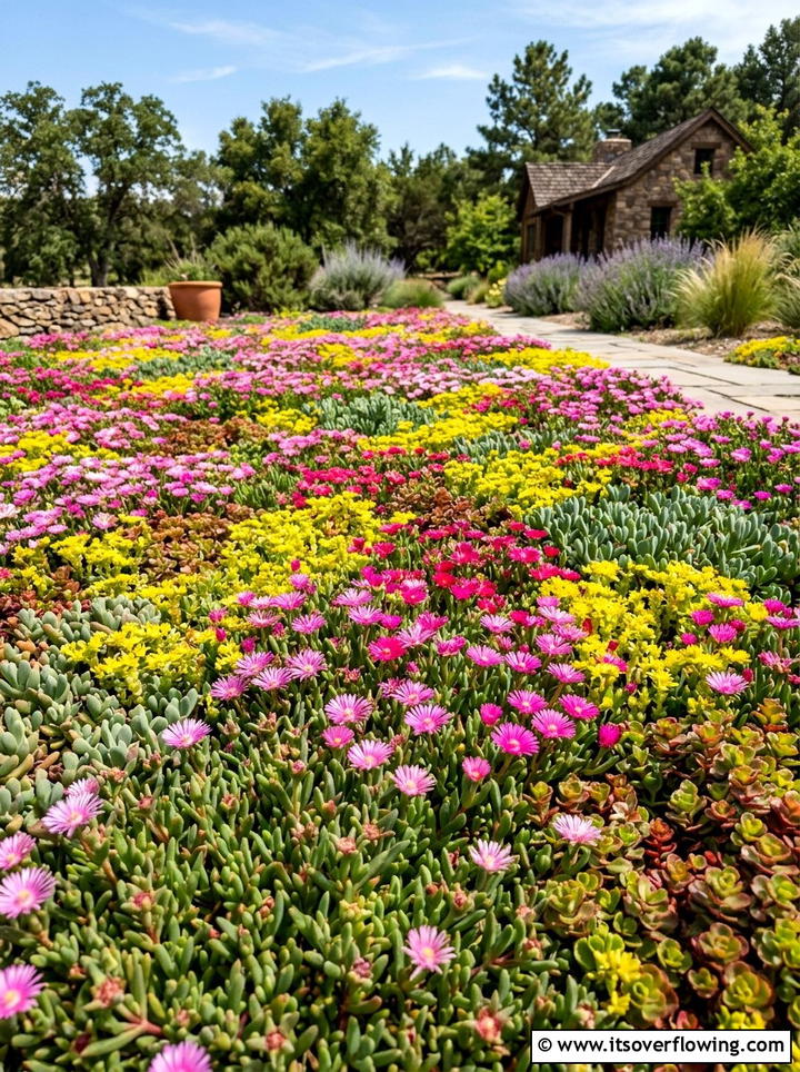 Succulent ground cover - 25 garden design ideas with succulent beds