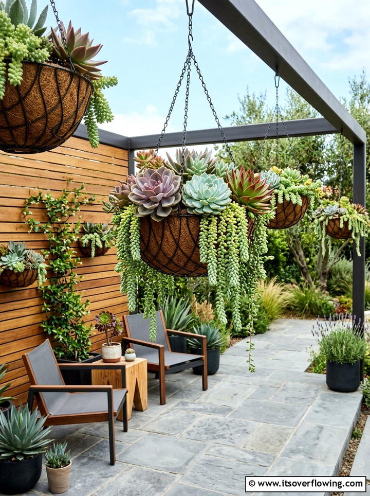 Succulent hanging baskets low maintenance - 25 cheap garden ideas with hanging baskets