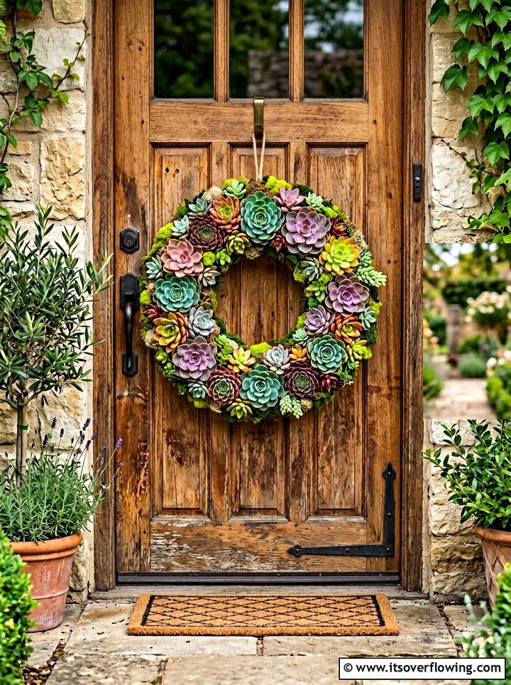 Succulent living wreath - 25 garden ideas with succulents