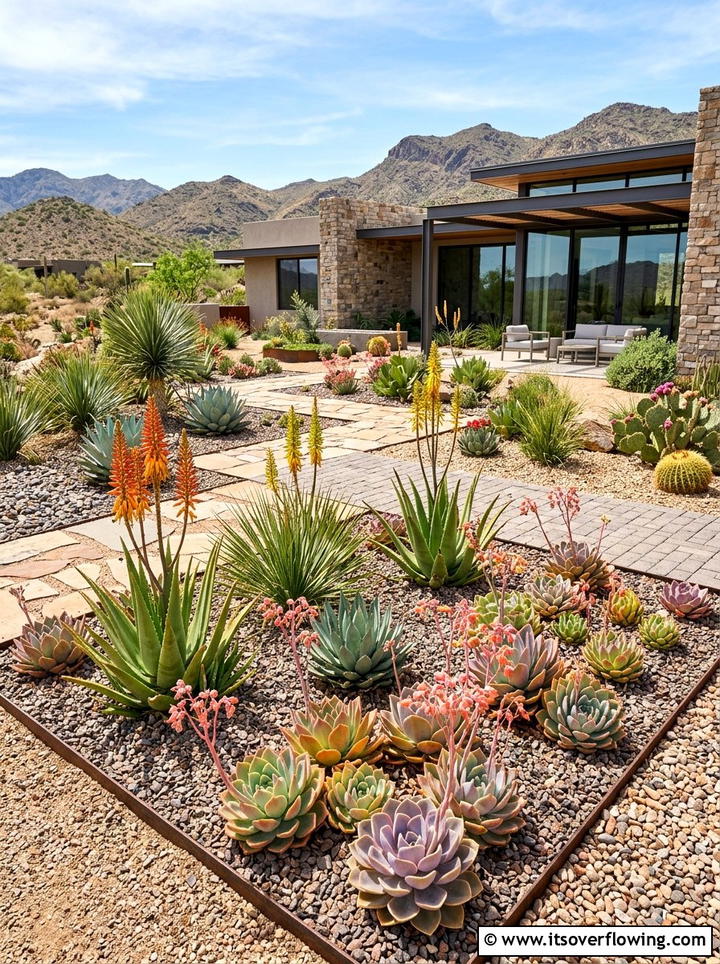 Succulent pollinator garden - 25 small garden ideas with pollinator plants