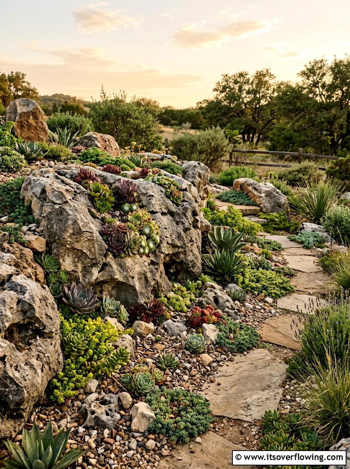 Succulent rock garden - 25 garden design ideas with succulent beds