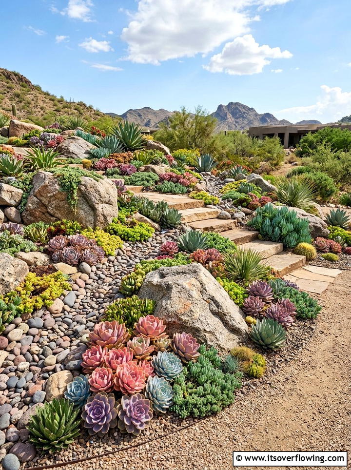 Succulent rock garden - 25 garden ideas with succulents