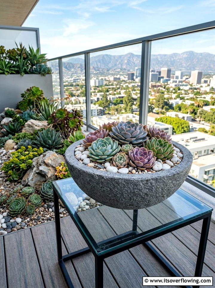 Succulent rock garden - 25 garden decor ideas for apartments