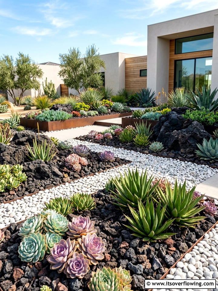 Succulent rock garden - 25 garden design ideas with rock gardens