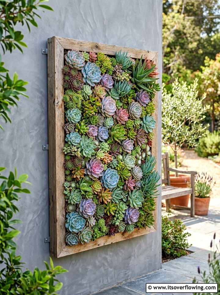 Succulent wall art - 25 creative garden ideas for urban homes