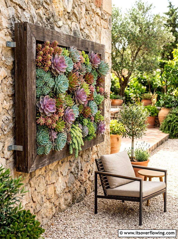 Succulent wall planter - 25 garden ideas with vertical planters