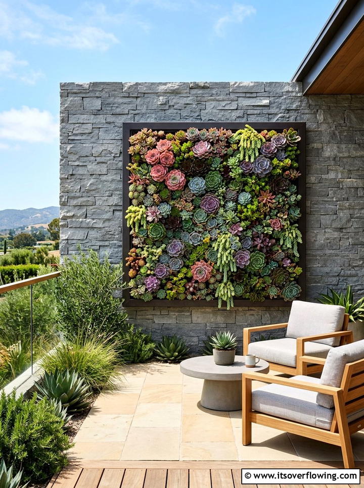 Succulent wall planter - 25 small garden ideas with wall planters