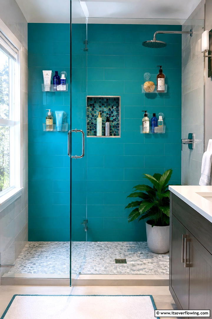 Suction Cup Shelves for Quick Rearrangement - 30 Shower Storage Ideas to Declutter Your Bathroom