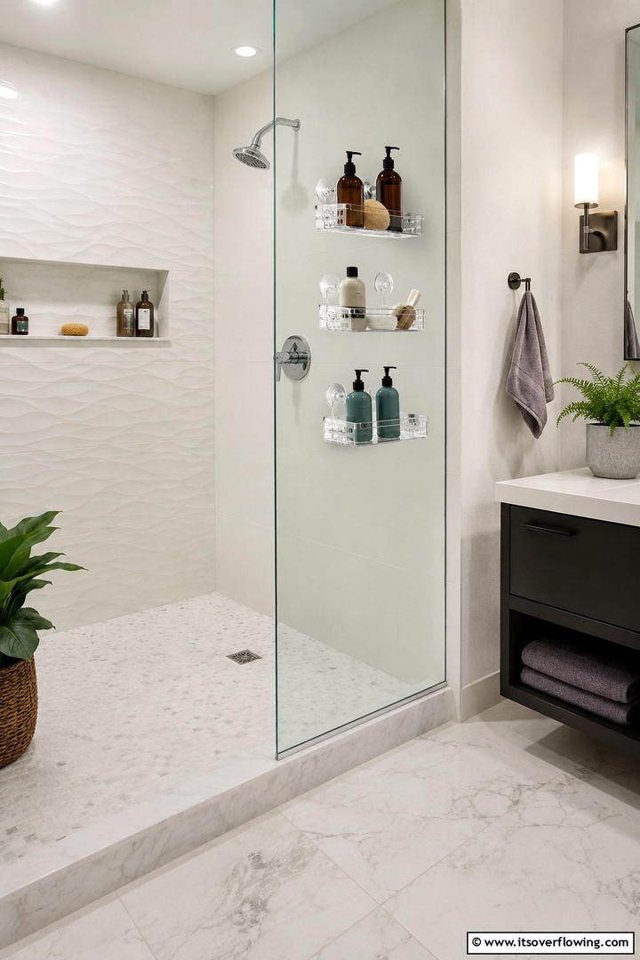 Suction Mounted Baskets for Easy Access - 30 Shower Storage Ideas to Declutter Your Bathroom