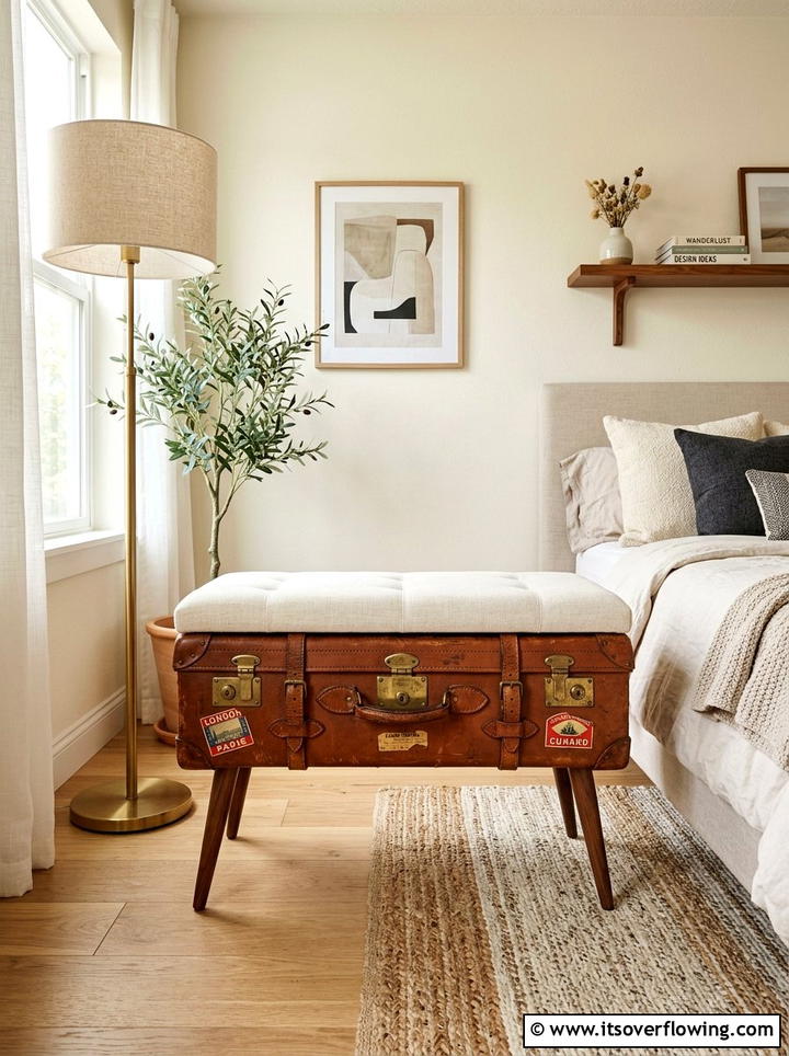 Suitcase Bench - 25 reusing old things ideas for benches