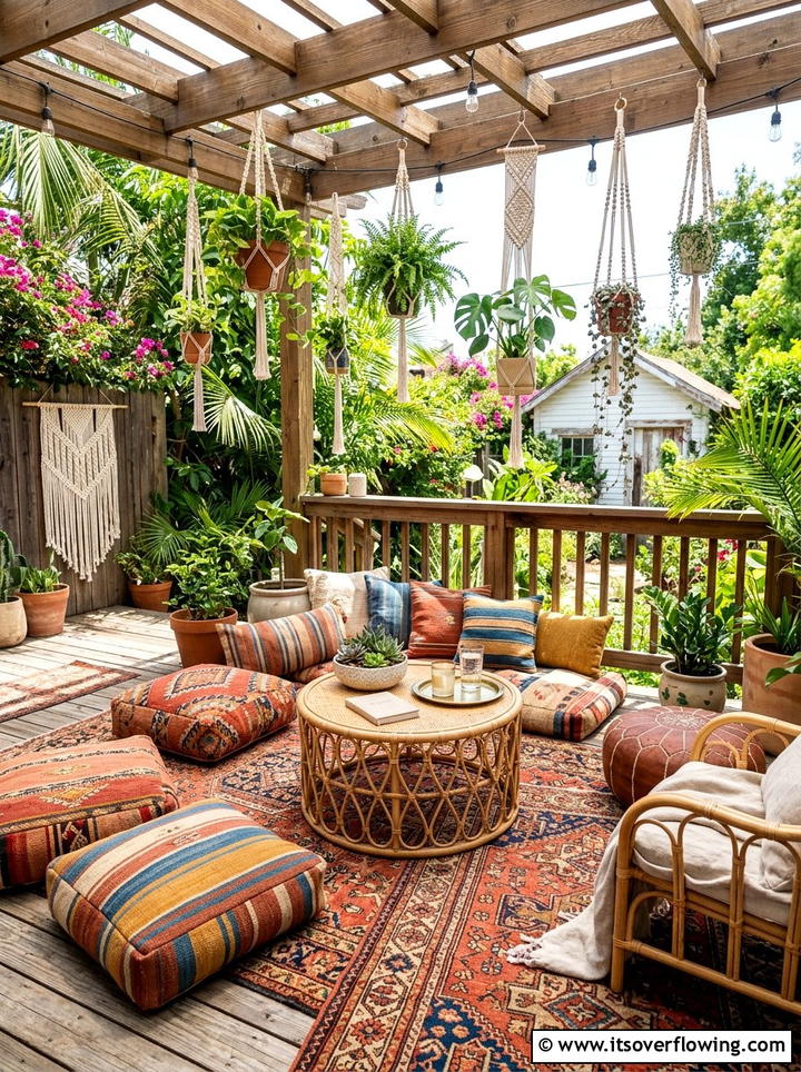 Summer Boho Lounge - 25 backyard decorating ideas with seasonal decor
