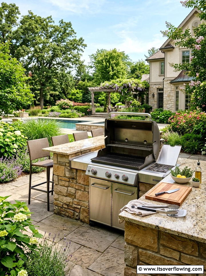 Summer Kitchen Grill - 25 backyard decorating ideas with seasonal decor
