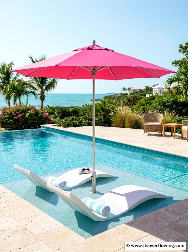 Sun Shelf Umbrella For Pool - 25 backyard ideas with umbrellas