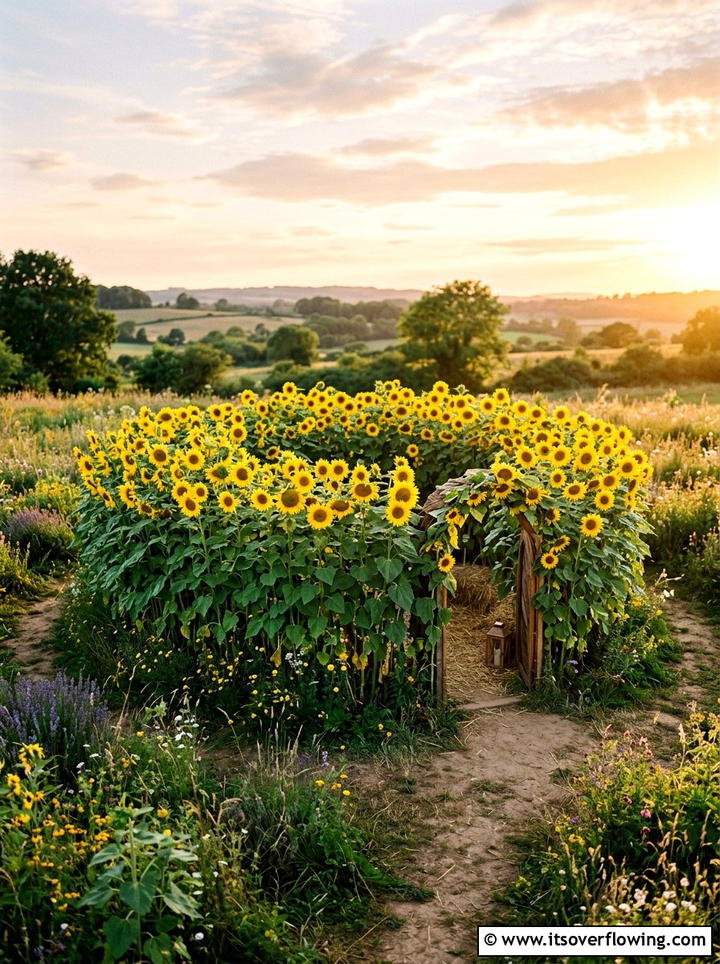 Sunflower Fort - 25 garden ideas for kids
