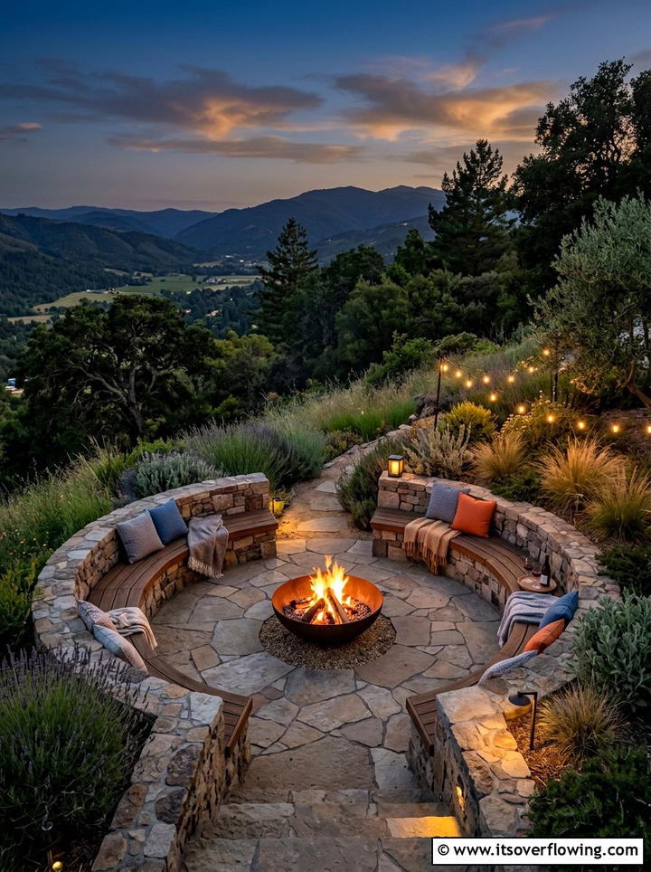 Sunken Fire Pit - 25 garden ideas for sloped yards
