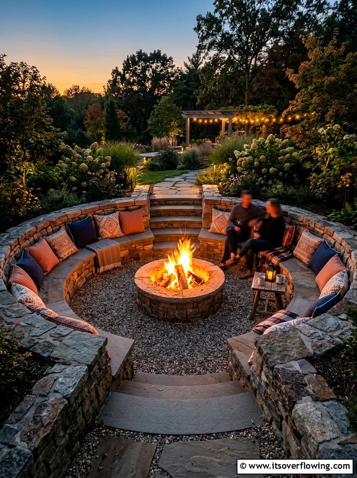 Sunken Fire Pit - 25 backyard ideas for large yards