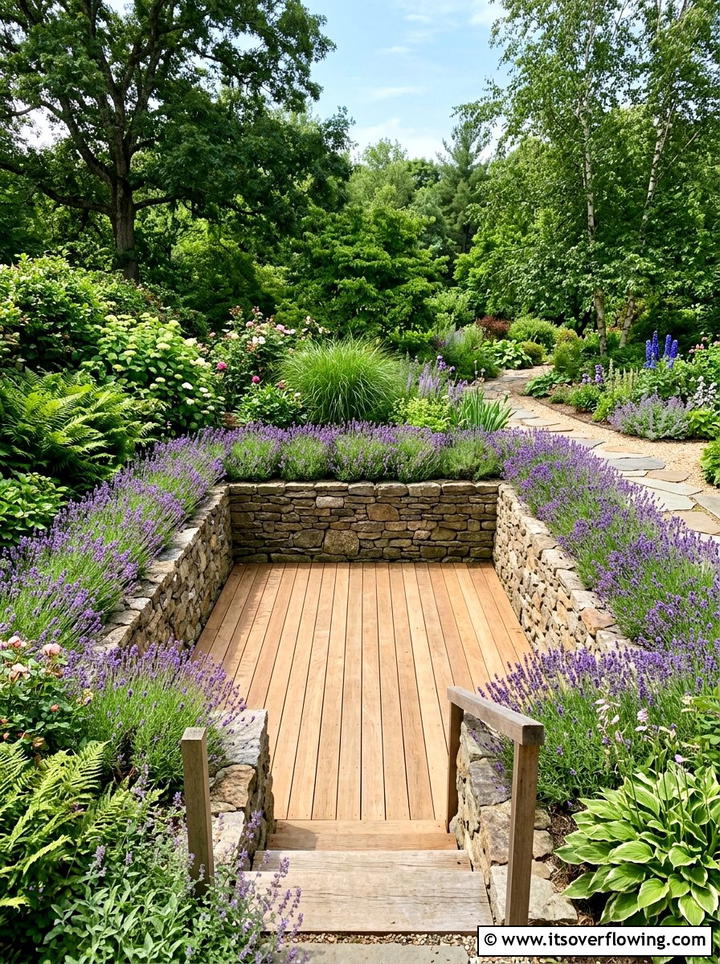 Sunken Garden Yoga Deck - 25 creative garden ideas with yoga decks