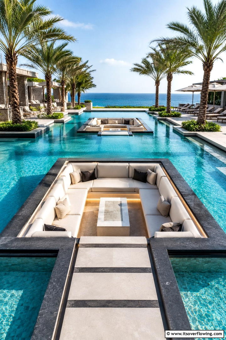 Sunken Lounge Areas - 30 Pool Landscaping Ideas to Create a Resort-Style Backyard