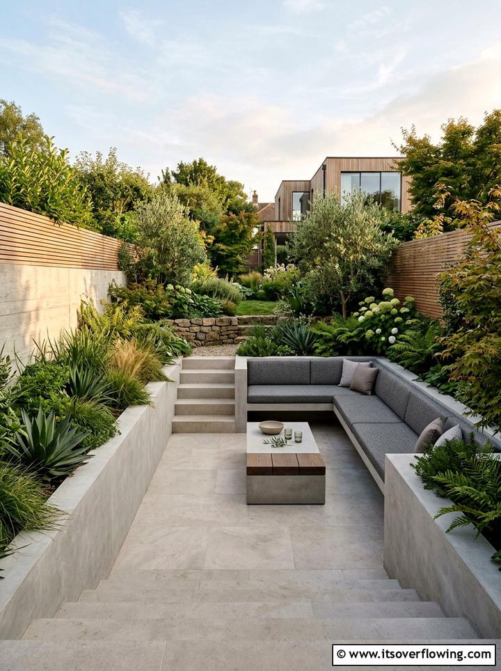 Sunken Patio - 25 backyard ideas with seating area