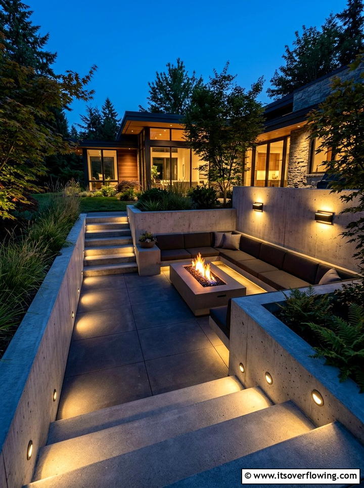 Sunken Patio Recessed Lighting - 25 garden design ideas with lighting plans