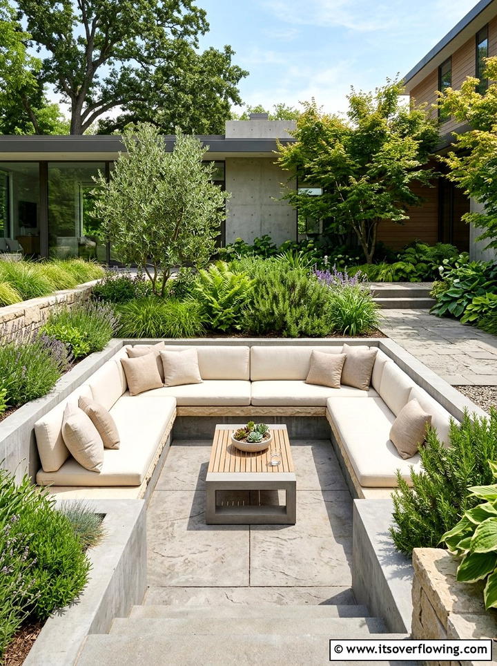Sunken Patio Seating - 25 garden ideas with seating
