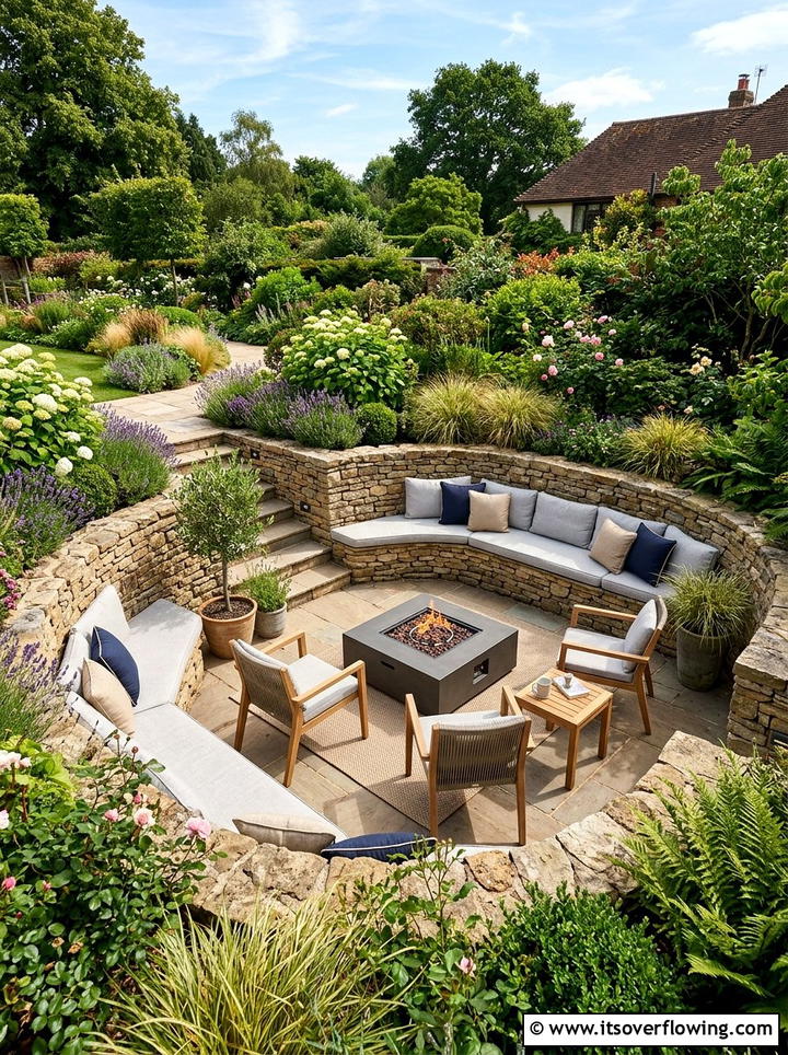 Sunken Patio - 25 backyard ideas with patio